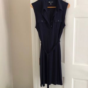LAST CALL BEFORE THREDUP! 
Valerie Bertinelli Navy Stretch Dress Belted Sz 14
